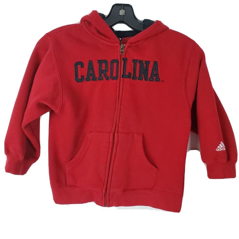 Adidas Boys Full Zip Hoodie Sweatshirt 5-6 South Carolina Red Black